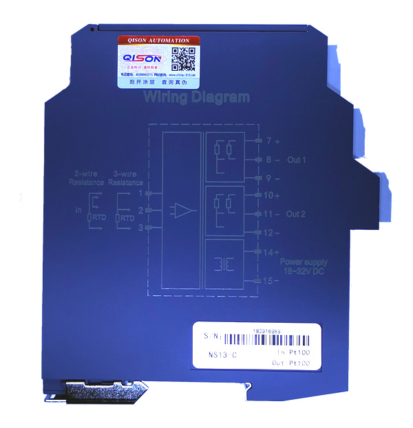 PT100一分二信号隔离器应用